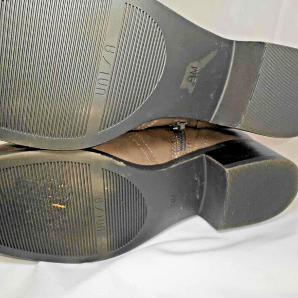 Unisa Women boots size 9 brown zipper excellent condition heel buckle wide calf - Picture 4 of 11